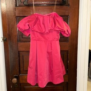 Across the shoulder ruffle dress